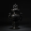 Handcrafted luxury black ceramic art piece with ornate dragon designs, embodying refined style.