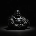 Luxury handcrafted black ceramic Buddha statue, artisan sculptural decor in PROSPERA style