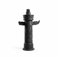 Black ceramic dragon sculpture handcrafted luxury art piece - PROSPERA ICH artisan decor