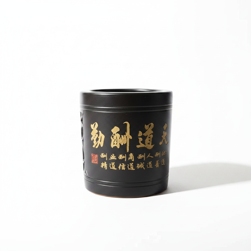 黑陶笔筒 - Bright White