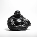 Handcrafted black ceramic Buddha statue luxury sculpture - PROSPERA artisan spiritual decor