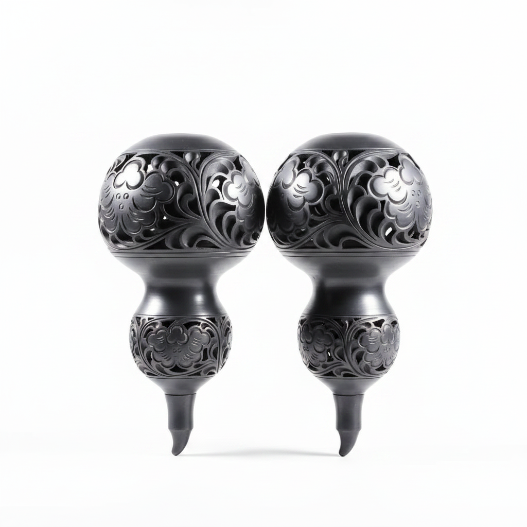 Black ceramic dragon vase handcrafted with intricate dragon carvings - PROSPERA luxury sculpture